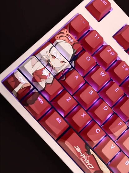 淺黃睦月禮服版透光RGB108鍵標準配列衛星軸鍵帽