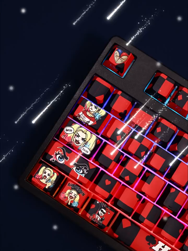 小丑女哈莉奎茵Harley Quinn透光RGB108鍵標準配列衛星軸鍵帽