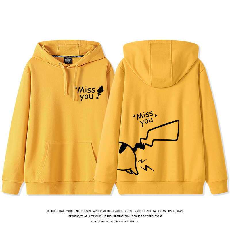 皮卡丘聯名 2025秋冬新款 親子情侶裝連帽衛衣