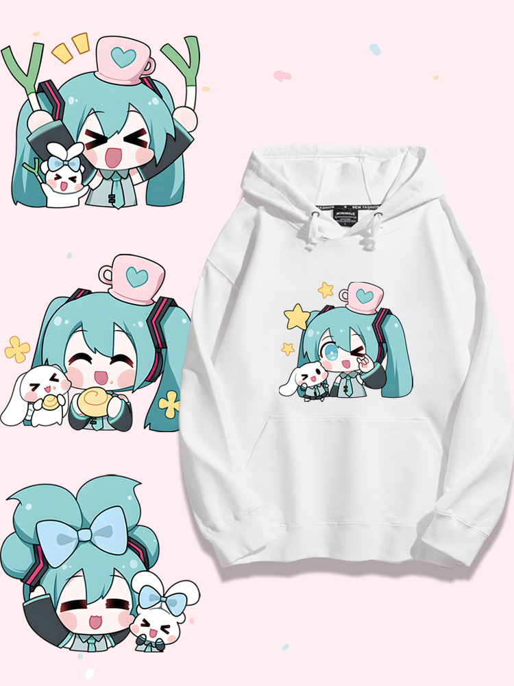 初音未來 秋冬新款 親子情侶男女連帽衛衣