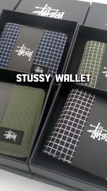 斯圖西潮牌皮夾 潮牌牛津布短版錢包