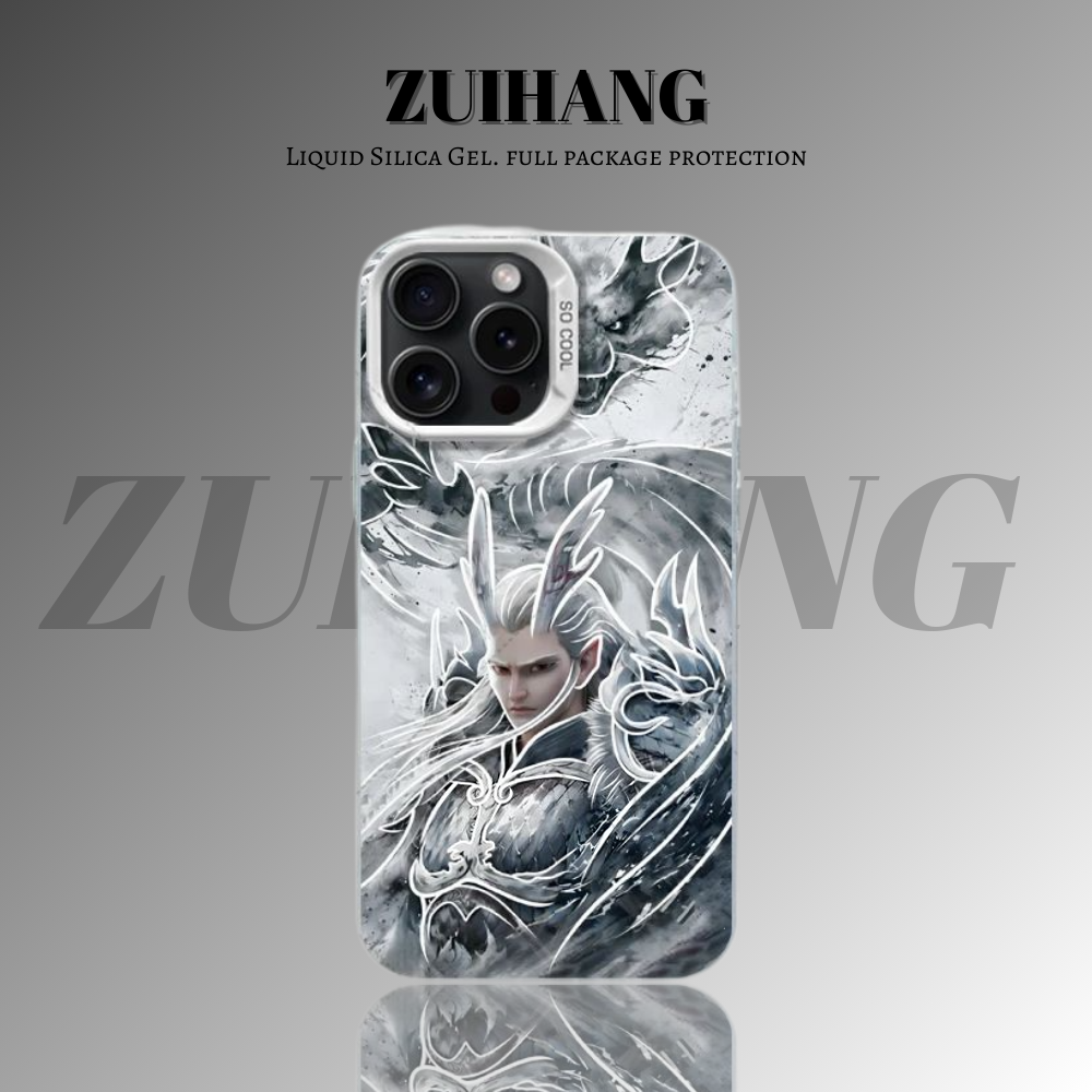 哪吒鬧海彩銀線條漸變防摔手機殼-ZUIHANG SHOP