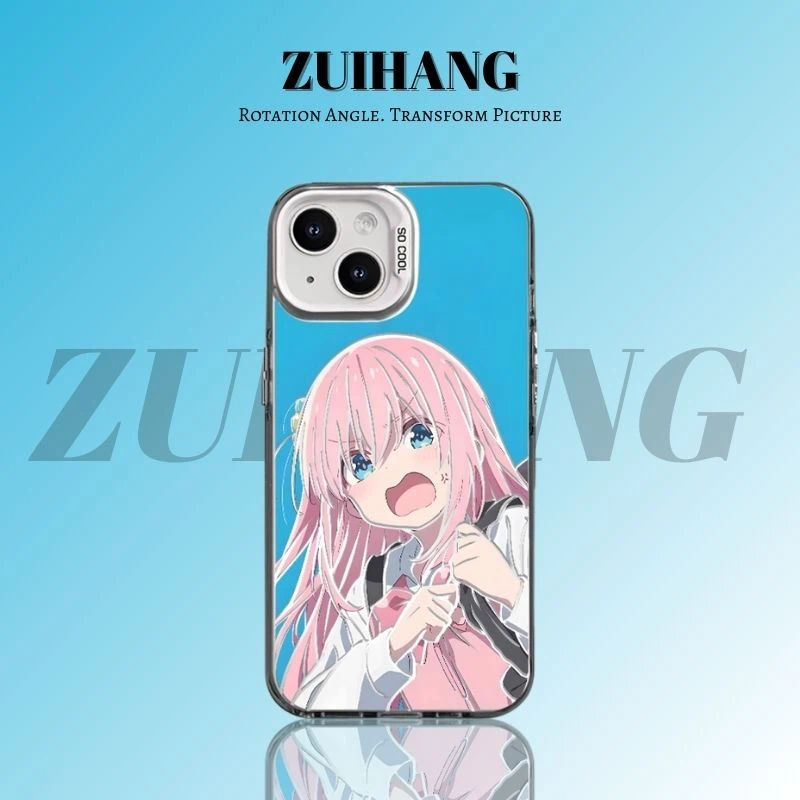 孤獨搖滾彩銀線條漸變防摔手機殼