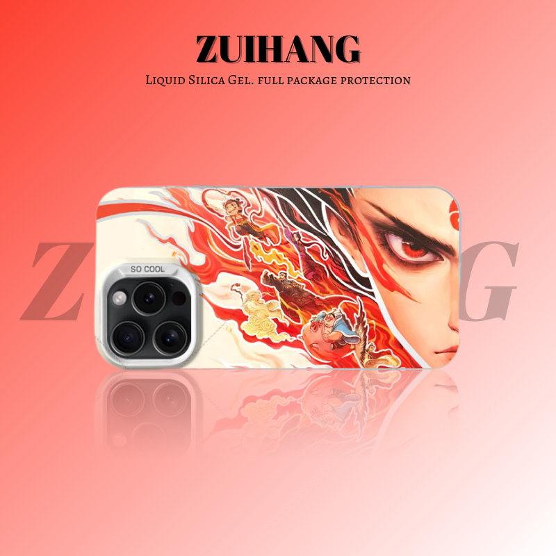 哪吒鬧海彩銀線條漸變防摔手機殼-ZUIHANG SHOP