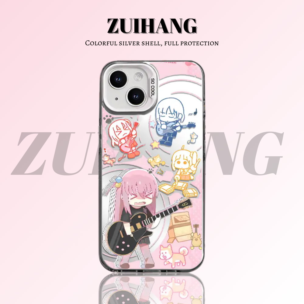 孤獨搖滾彩銀線條漸變防摔手機殼-ZUIHANG SHOP