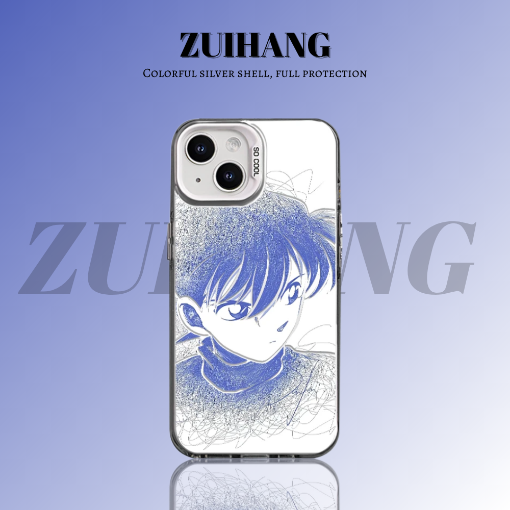 名偵探柯南彩銀線條漸變防摔手機殼-ZUIHANG SHOP