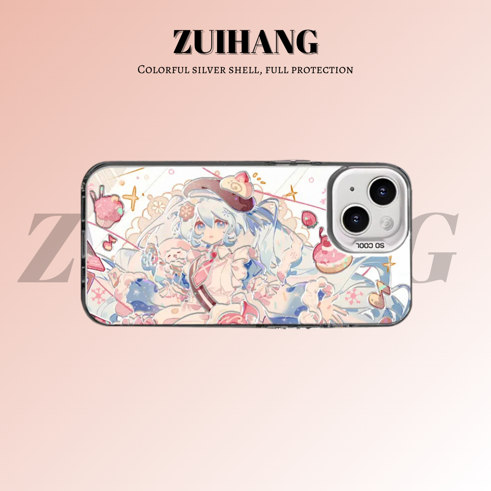 初音未來彩銀線條漸變防摔手機殼-ZUIHANG SHOP