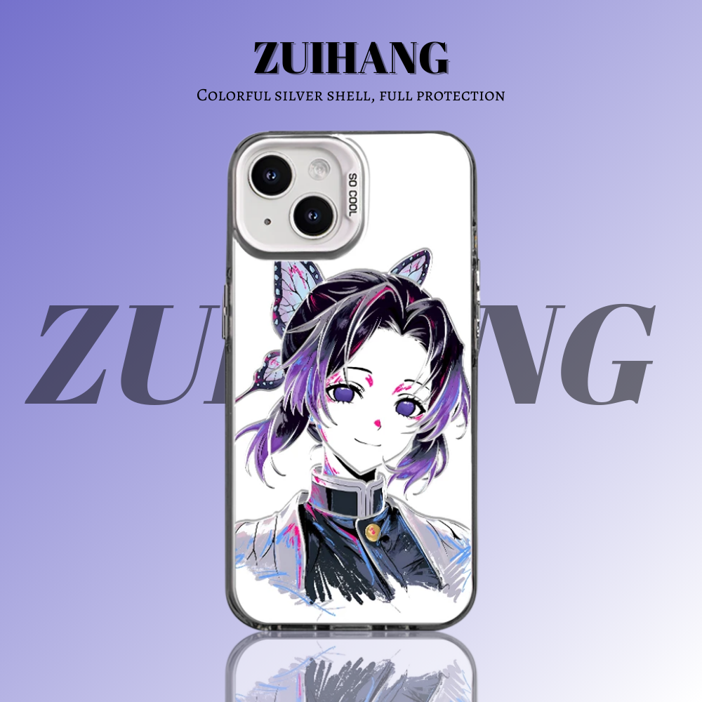 鬼滅之刃 極光彩銀 線條漸變防摔手機殼-ZUIHANG SHOP