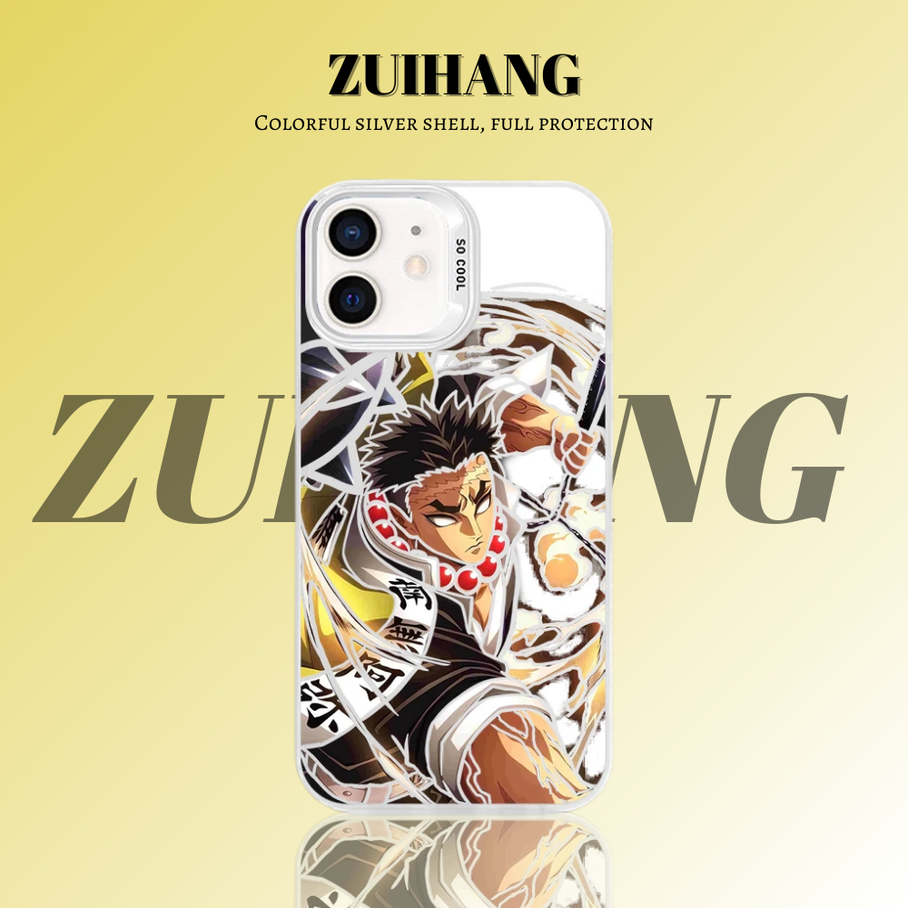 鬼滅之刃 極光彩銀 線條漸變防摔手機殼-ZUIHANG SHOP