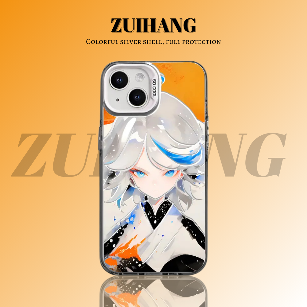 原神彩銀線條漸變防摔手機殼-ZUIHANG SHOP