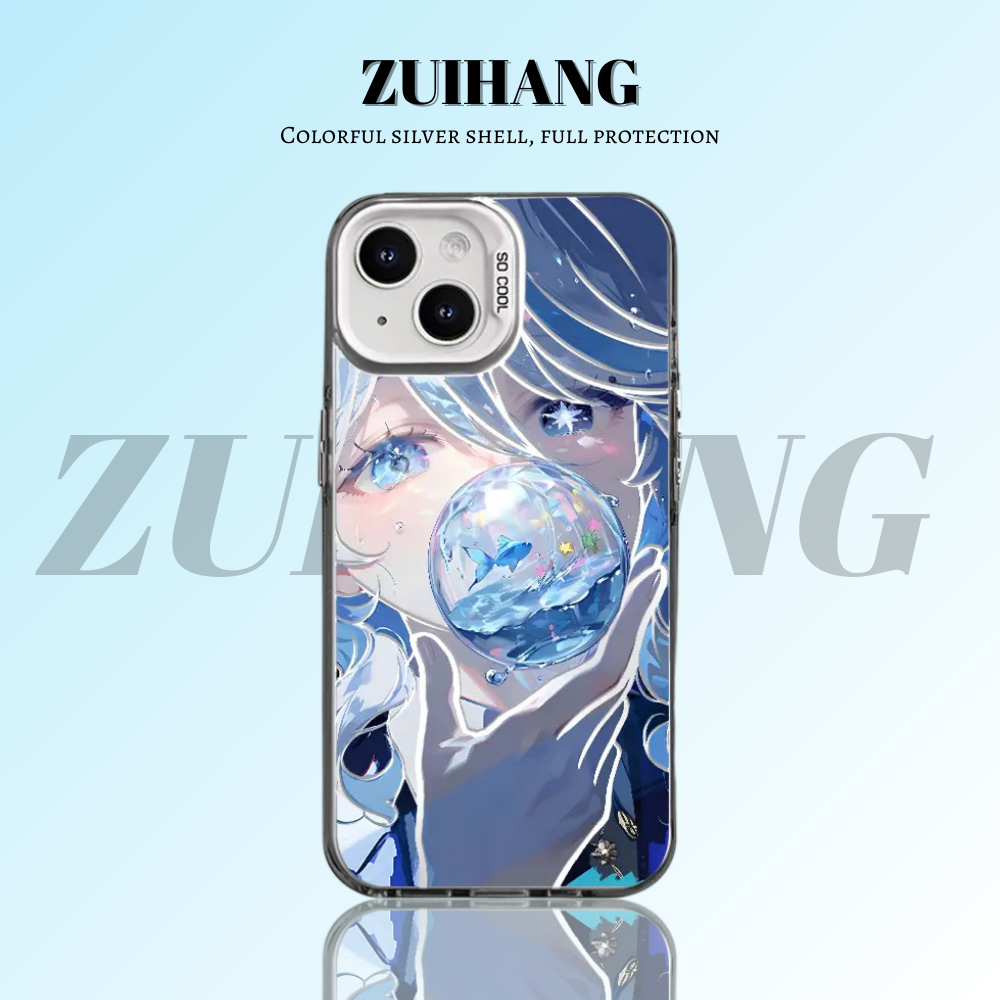 原神彩銀線條漸變防摔手機殼-ZUIHANG SHOP