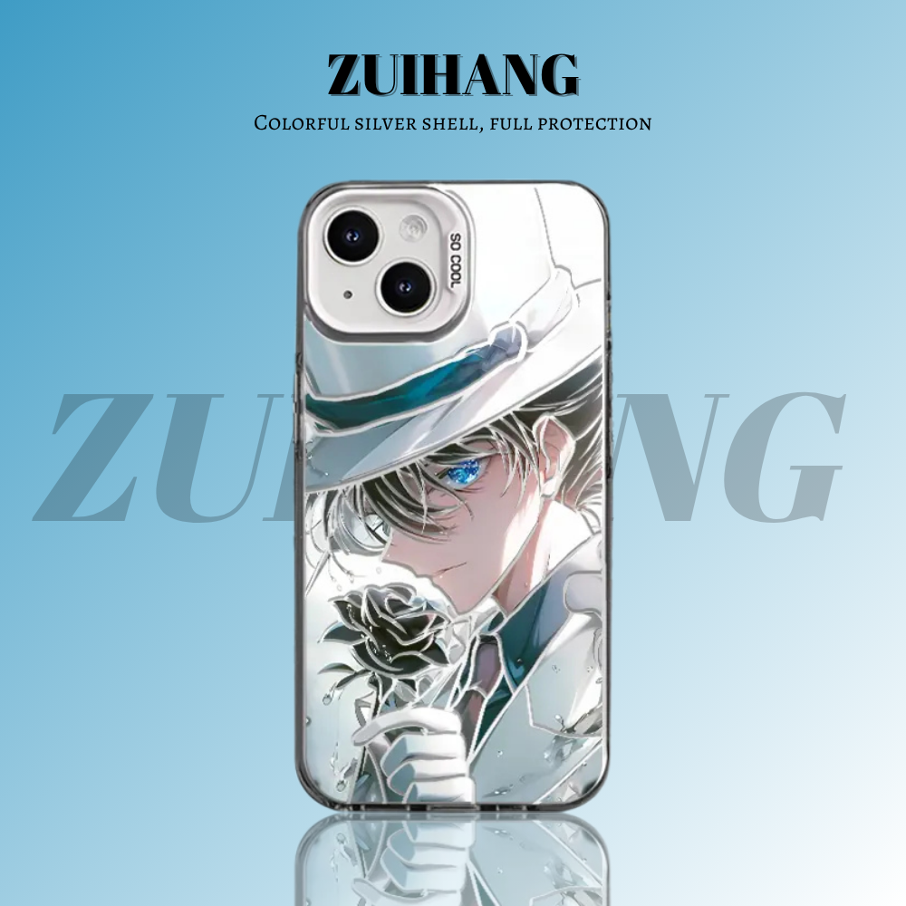 名偵探柯南彩銀線條漸變防摔手機殼-ZUIHANG SHOP