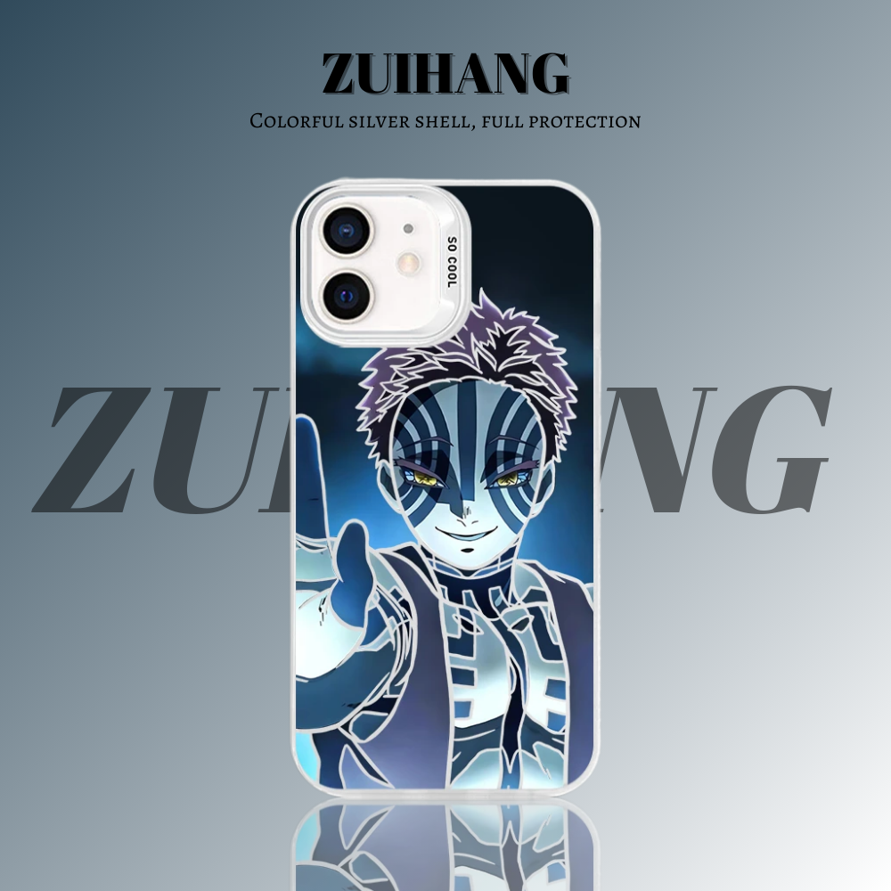 鬼滅之刃 極光彩銀 線條漸變防摔手機殼-ZUIHANG SHOP