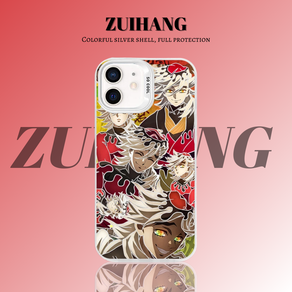 鬼滅之刃 極光彩銀 線條漸變防摔手機殼-ZUIHANG SHOP