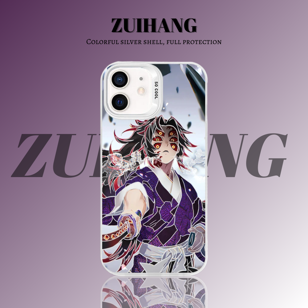 鬼滅之刃 極光彩銀 線條漸變防摔手機殼-ZUIHANG SHOP