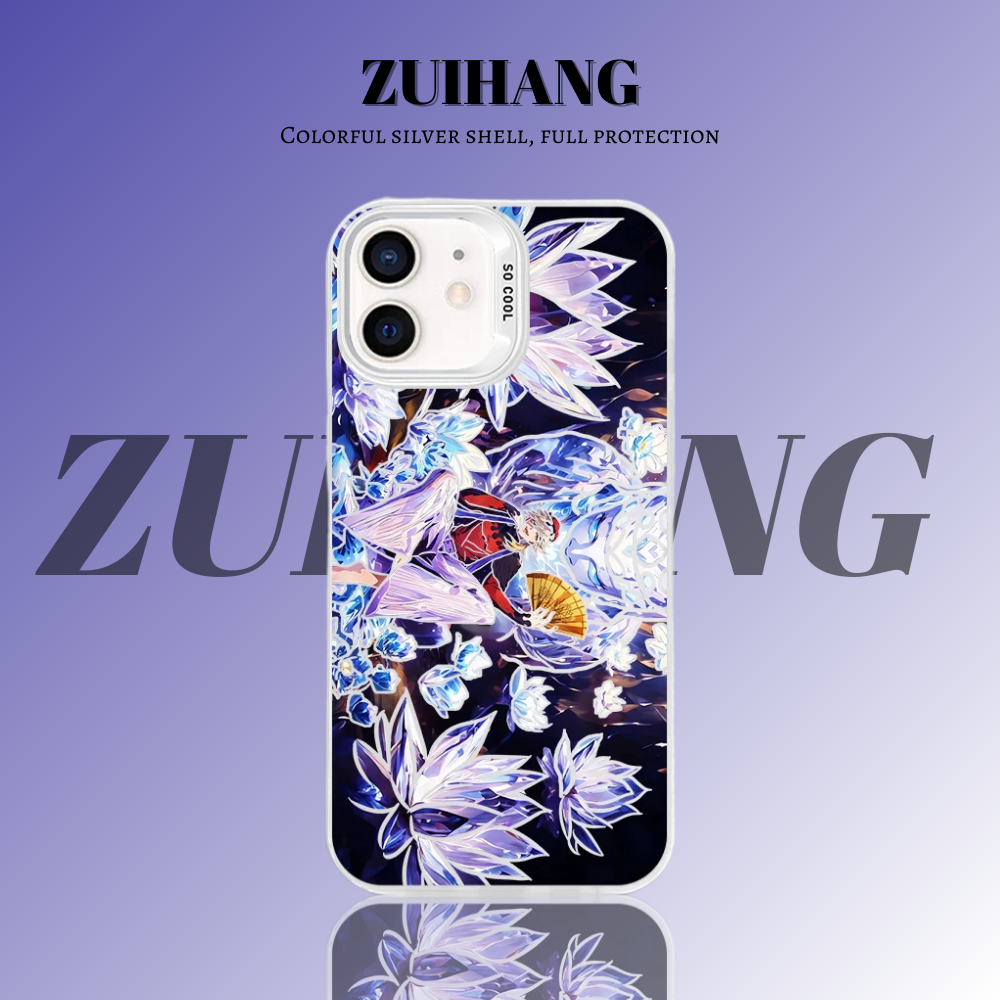 鬼滅之刃 極光彩銀 線條漸變防摔手機殼-ZUIHANG SHOP
