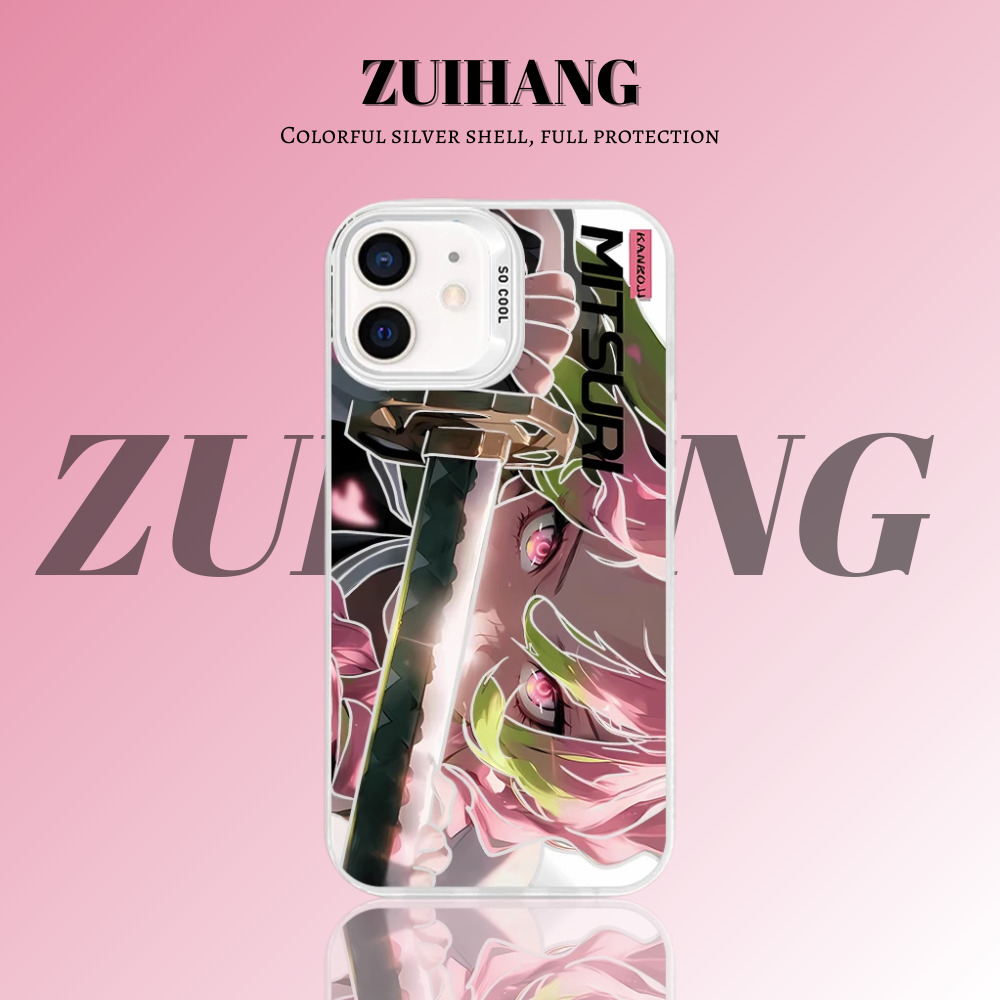 鬼滅之刃 極光彩銀 線條漸變防摔手機殼-ZUIHANG SHOP