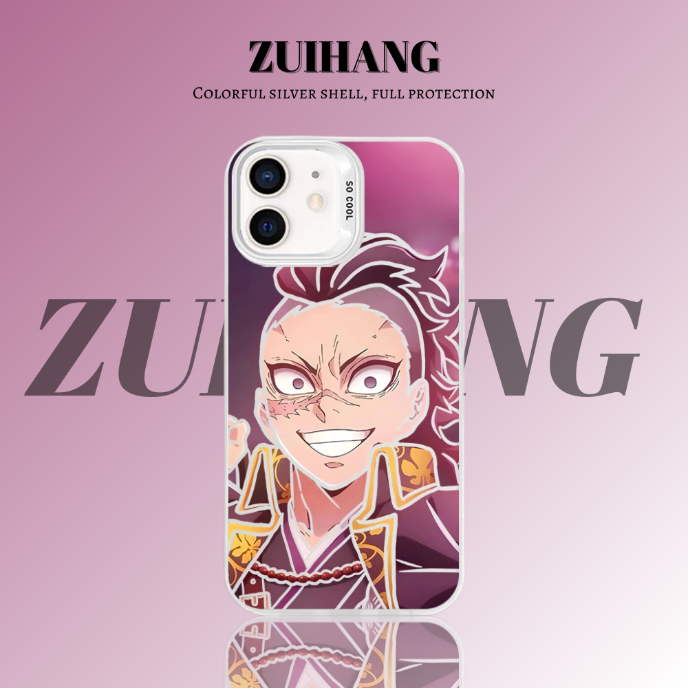 鬼滅之刃 極光彩銀 線條漸變防摔手機殼-ZUIHANG SHOP