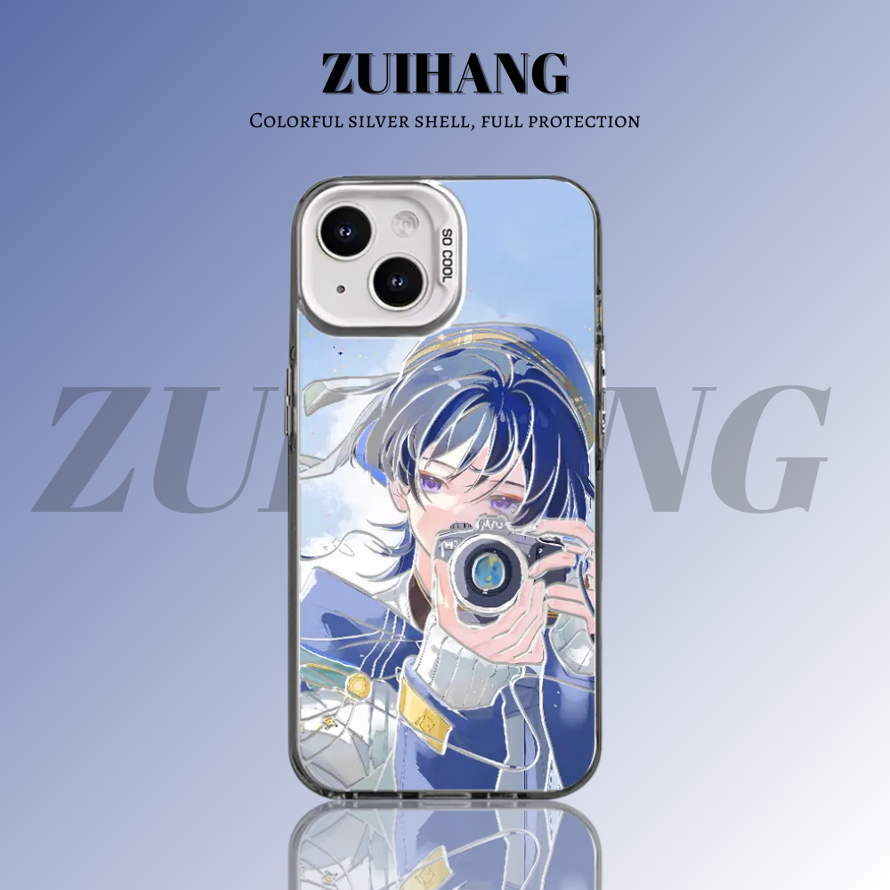 原神彩銀線條漸變防摔手機殼-ZUIHANG SHOP