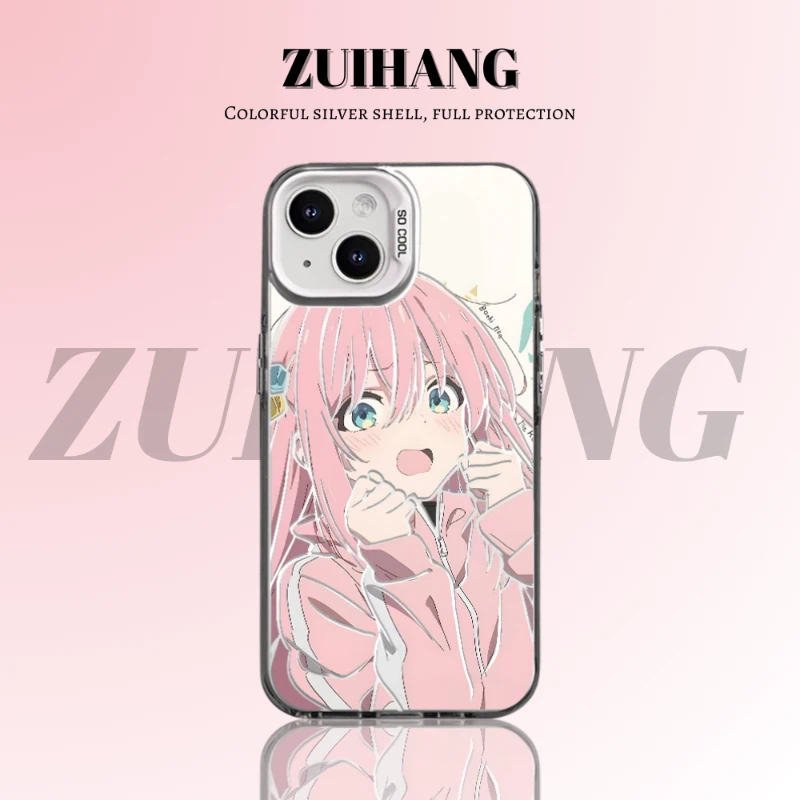 孤獨搖滾彩銀線條漸變防摔手機殼