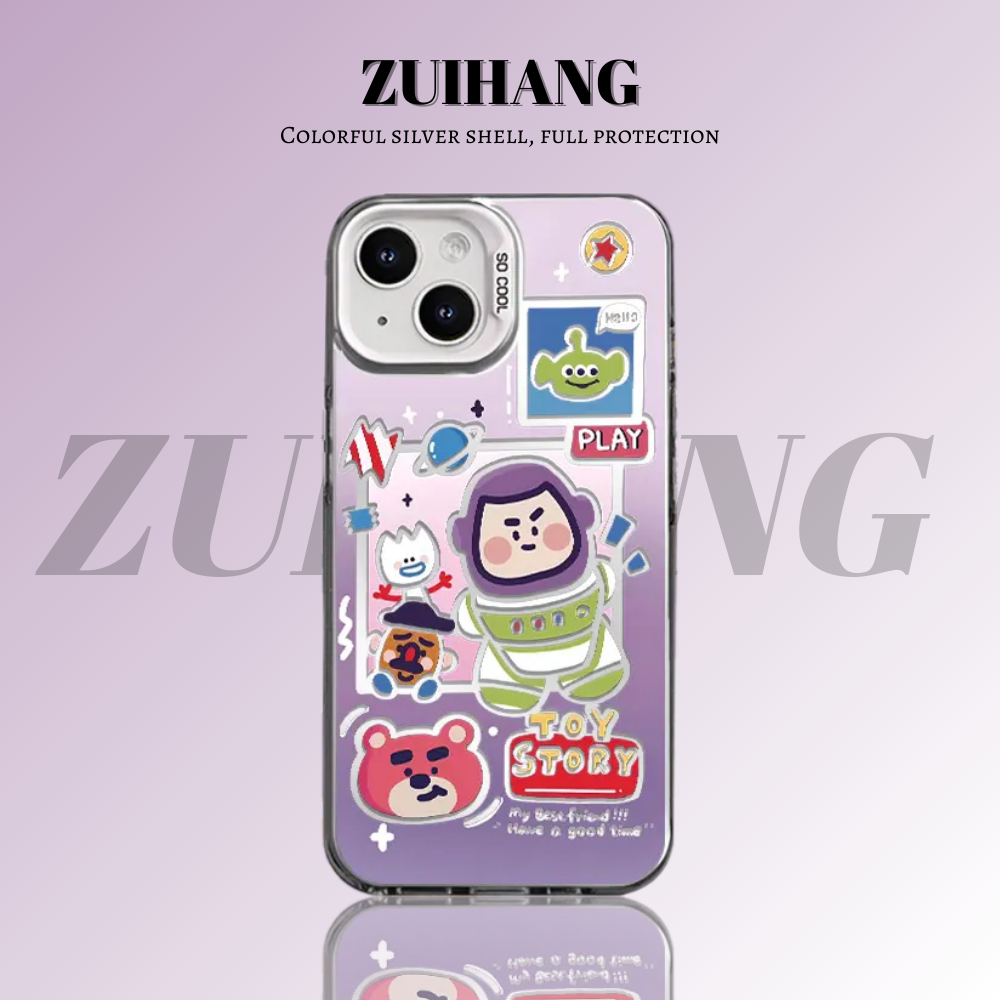 可愛卡通彩銀線條漸變防摔手機殼-ZUIHANG SHOP