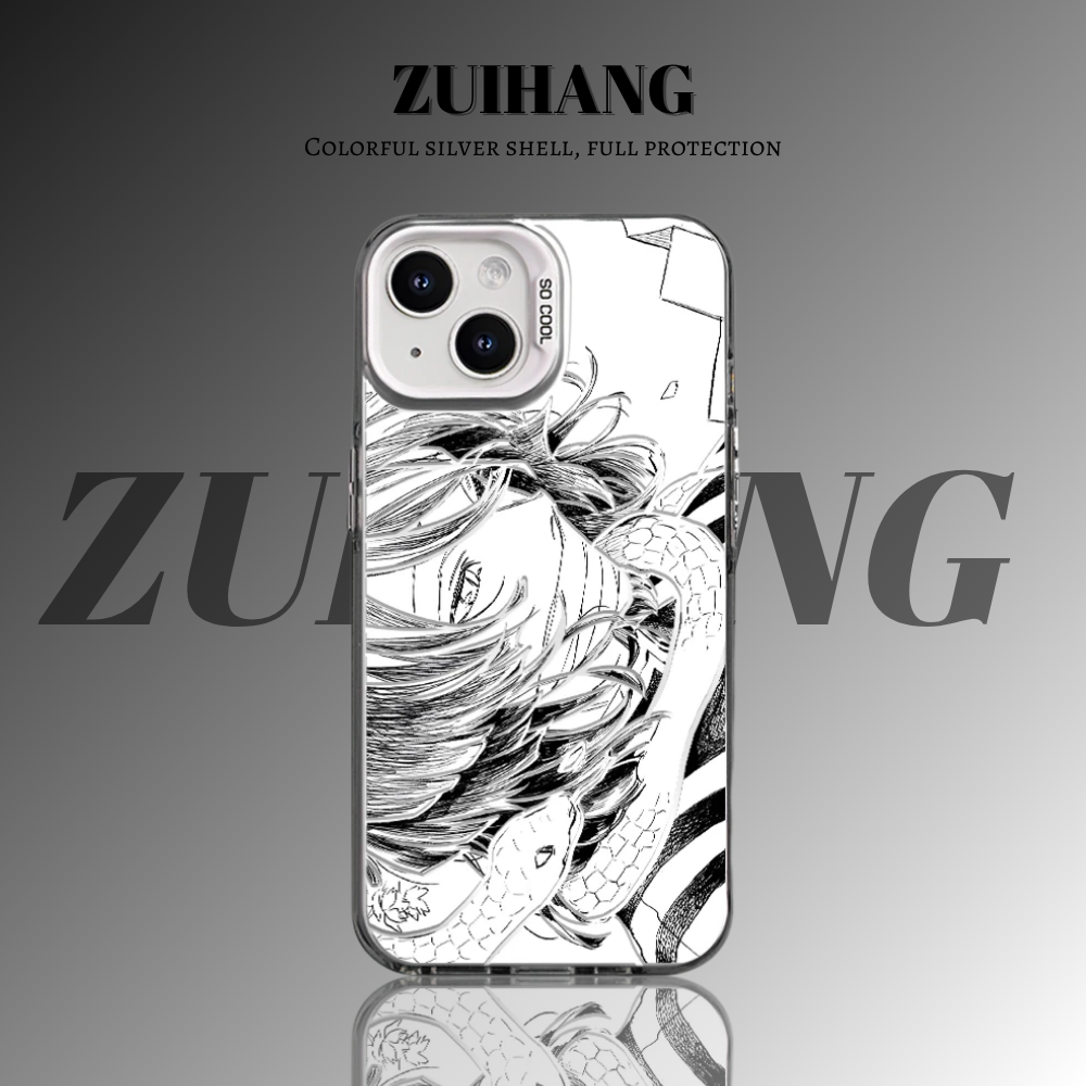 鬼滅之刃 極光彩銀 線條漸變防摔手機殼-ZUIHANG SHOP