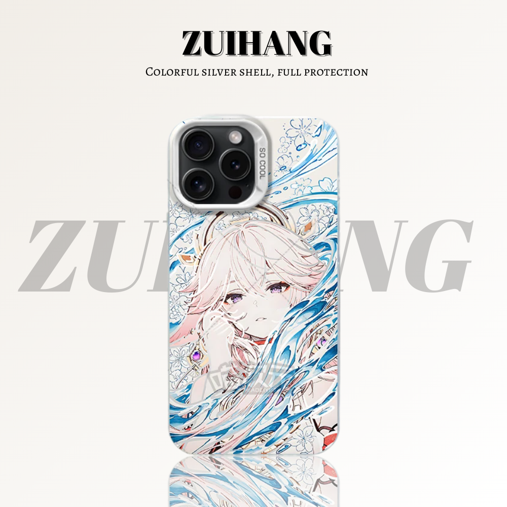 原神彩銀線條漸變防摔手機殼-ZUIHANG SHOP