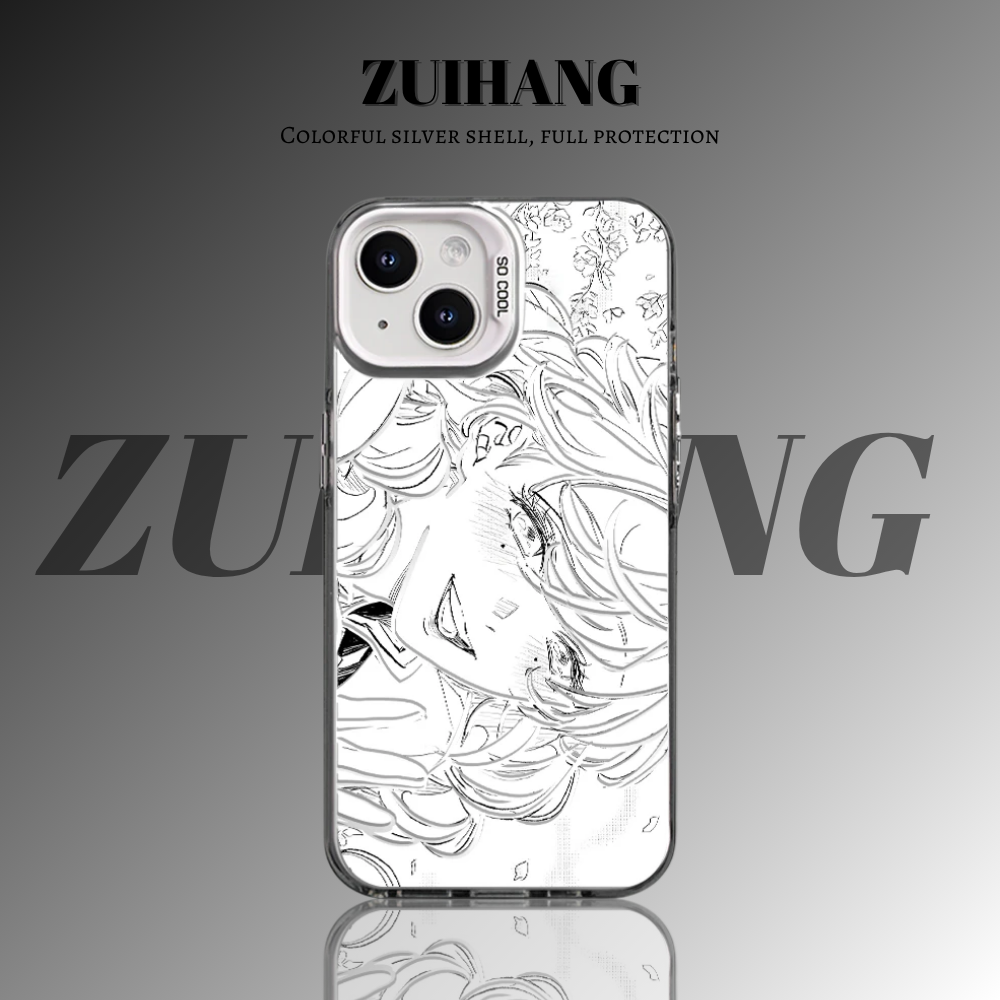 鬼滅之刃 極光彩銀 線條漸變防摔手機殼-ZUIHANG SHOP