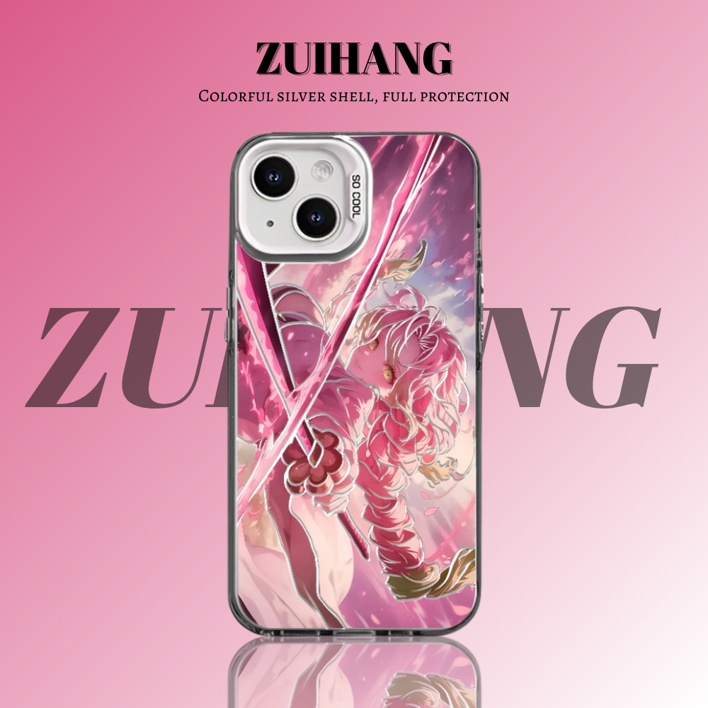 鬼滅之刃 極光彩銀 線條漸變防摔手機殼-ZUIHANG SHOP