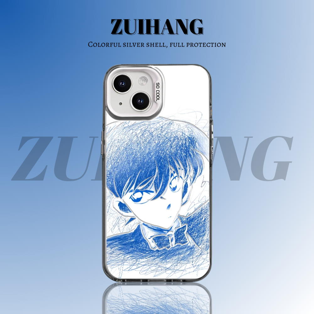 名偵探柯南彩銀線條漸變防摔手機殼-ZUIHANG SHOP