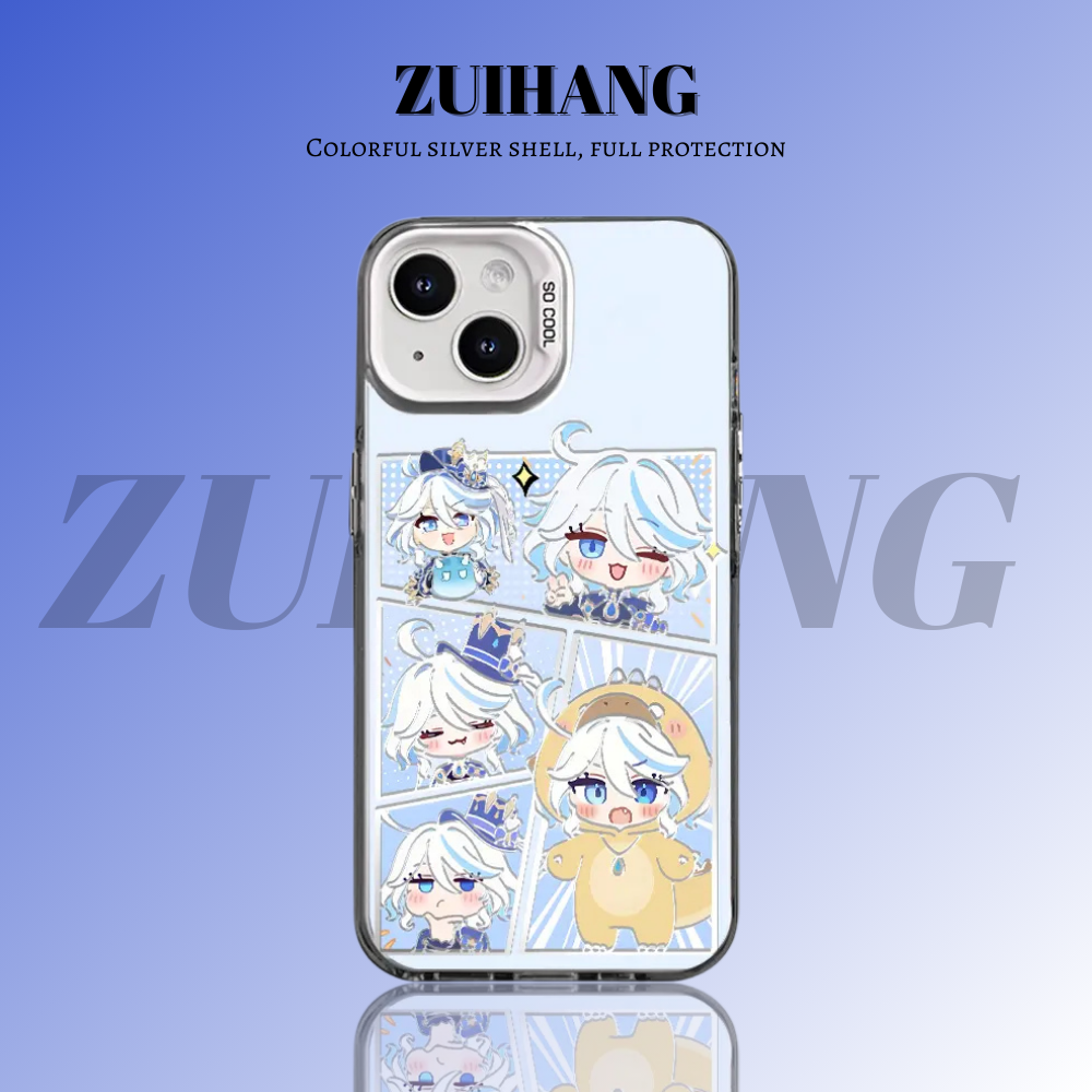 原神彩銀線條漸變防摔手機殼-ZUIHANG SHOP