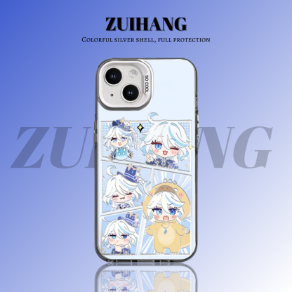 原神彩銀線條漸變防摔手機殼-ZUIHANG SHOP