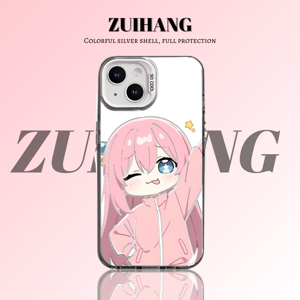 孤獨搖滾彩銀線條漸變防摔手機殼-ZUIHANG SHOP