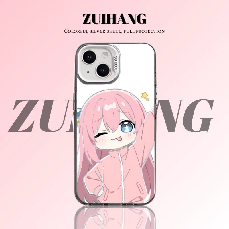 孤獨搖滾彩銀線條漸變防摔手機殼