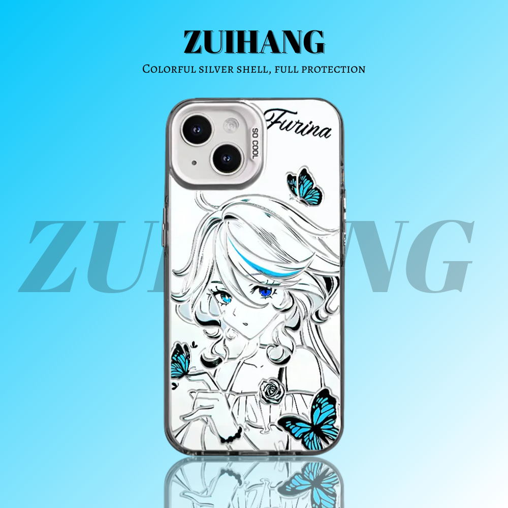 原神彩銀線條漸變防摔手機殼-ZUIHANG SHOP