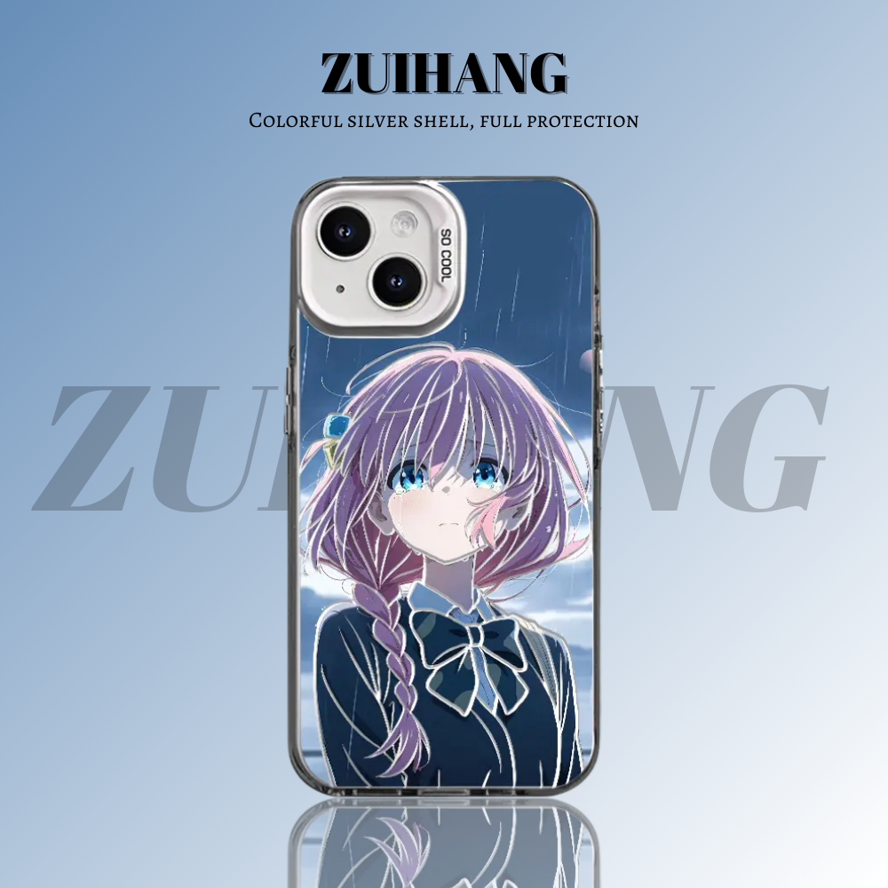 孤獨搖滾彩銀線條漸變防摔手機殼