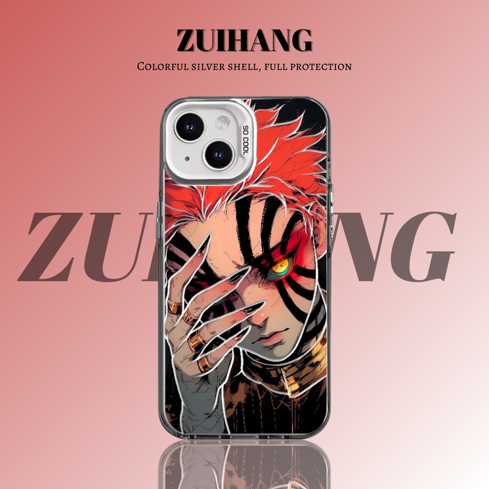 鬼滅之刃 極光彩銀 線條漸變防摔手機殼-ZUIHANG SHOP