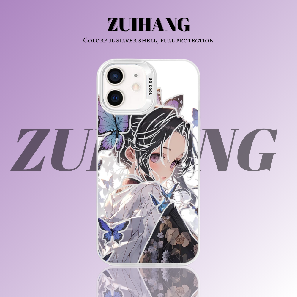 鬼滅之刃 極光彩銀 線條漸變防摔手機殼-ZUIHANG SHOP