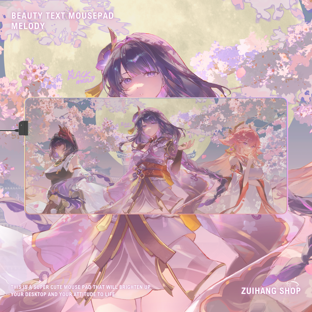 原神 稻妻 主題桌墊 LED遊戲滑鼠墊-ZUIHANG SHOP