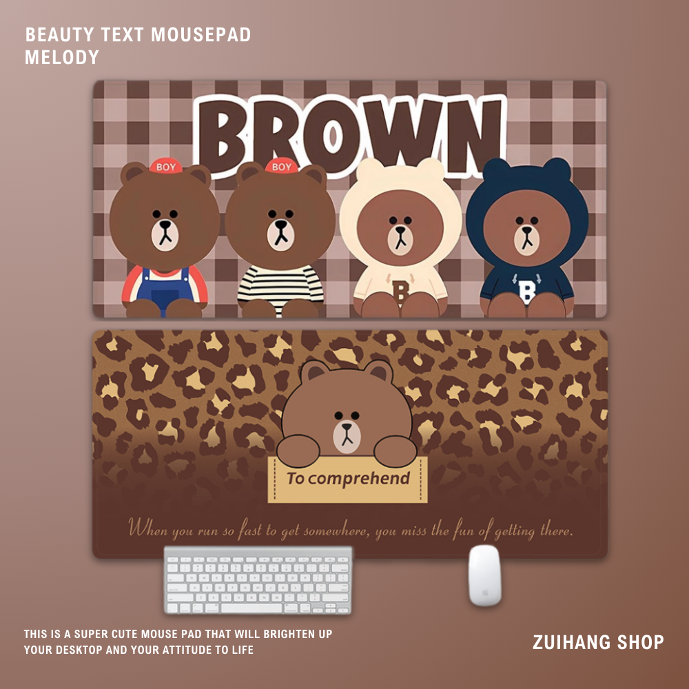 布朗熊 主題桌墊 布質滑鼠墊-ZUIHANG SHOP