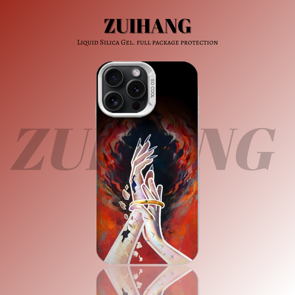 哪吒鬧海彩銀線條漸變防摔手機殼-ZUIHANG SHOP
