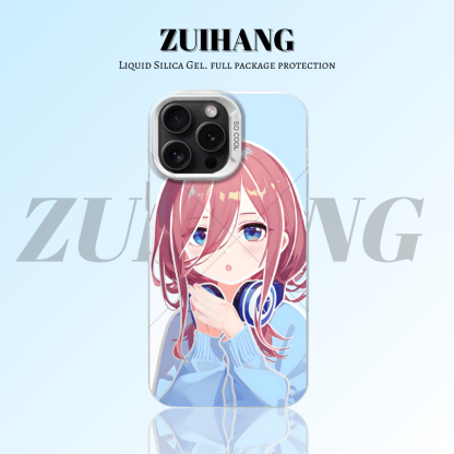 五等分的花嫁彩銀線條漸變防摔手機殼
