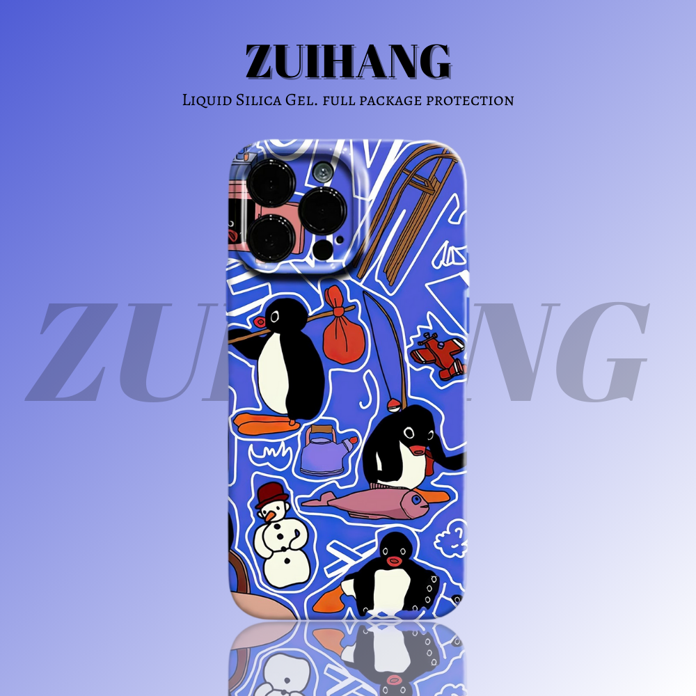 Pingu高清彩繪全包防摔菲林殼-ZUIHANG SHOP