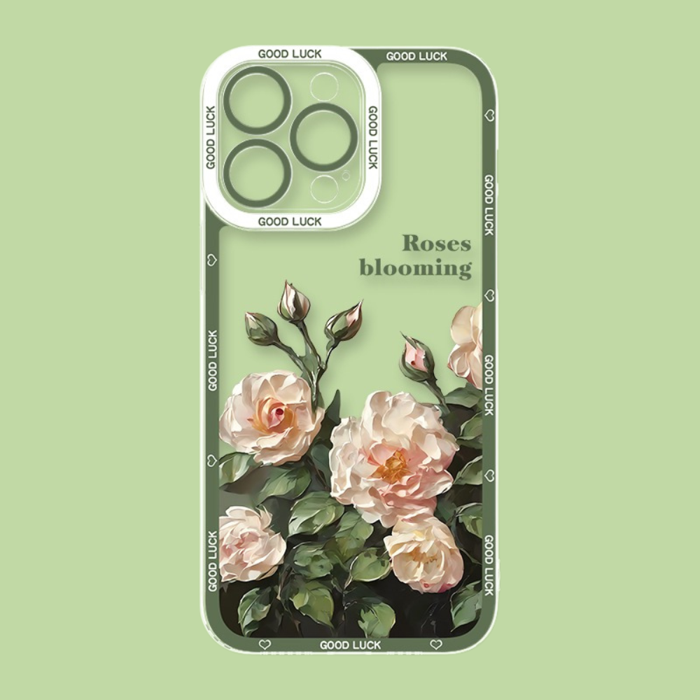 花海油畫天使眼透明防摔軟殼-ZUIHANG SHOP