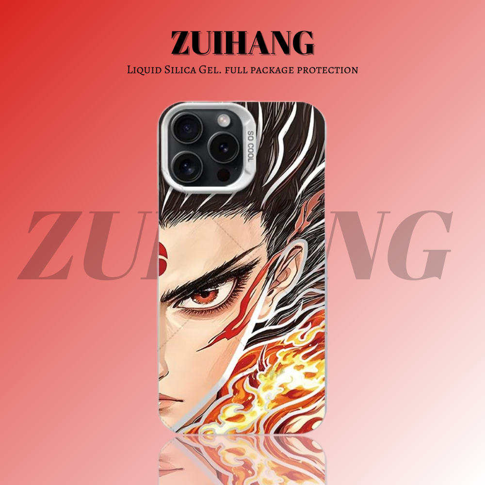 哪吒鬧海彩銀線條漸變防摔手機殼-ZUIHANG SHOP