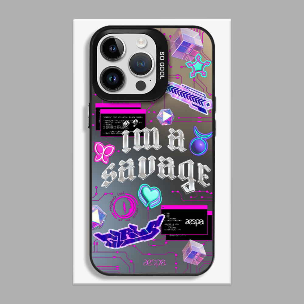 Aespa彩銀線條漸變防摔手機殼-ZUIHANG SHOP