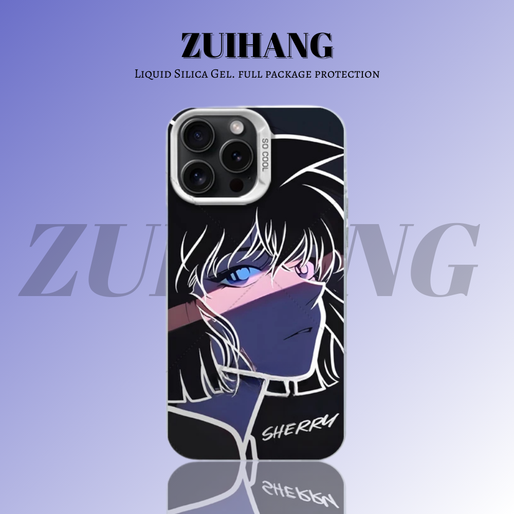 名偵探柯南彩銀線條漸變防摔手機殼-ZUIHANG SHOP