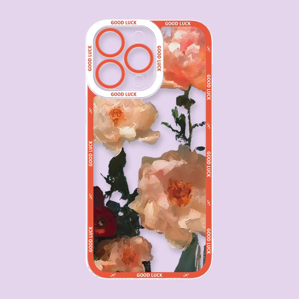 花海油畫天使眼透明防摔軟殼-ZUIHANG SHOP