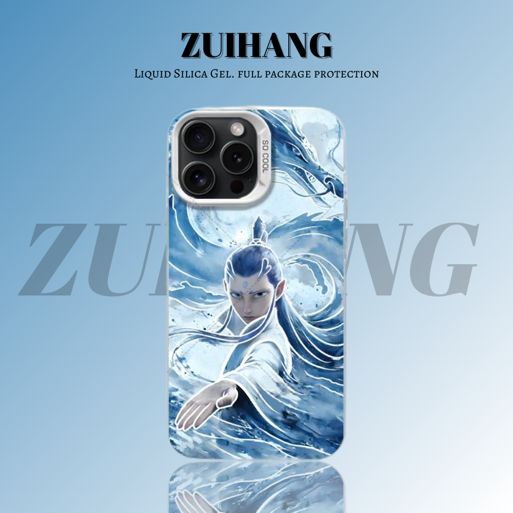 哪吒鬧海彩銀線條漸變防摔手機殼-ZUIHANG SHOP