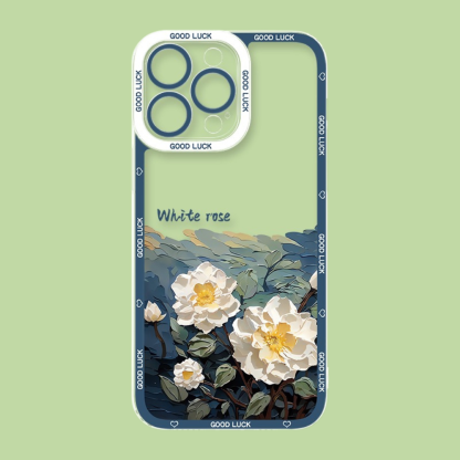 花海油畫天使眼透明防摔軟殼-ZUIHANG SHOP